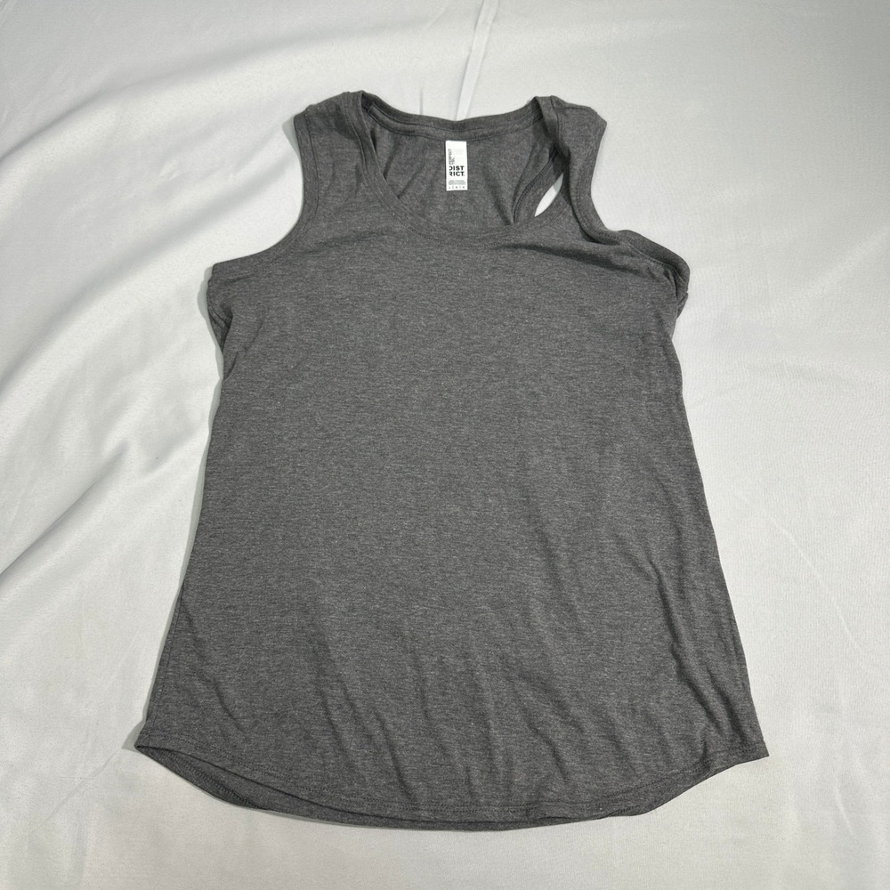 NWT District Perfect Tri Tank Top Women Large Grey Racerback Athleisure Basic